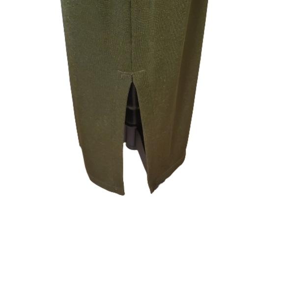 Nicole Studio VINTAGE Olive Green Maxi Dress w/Vest, Size 8 - Picture 8 of 14